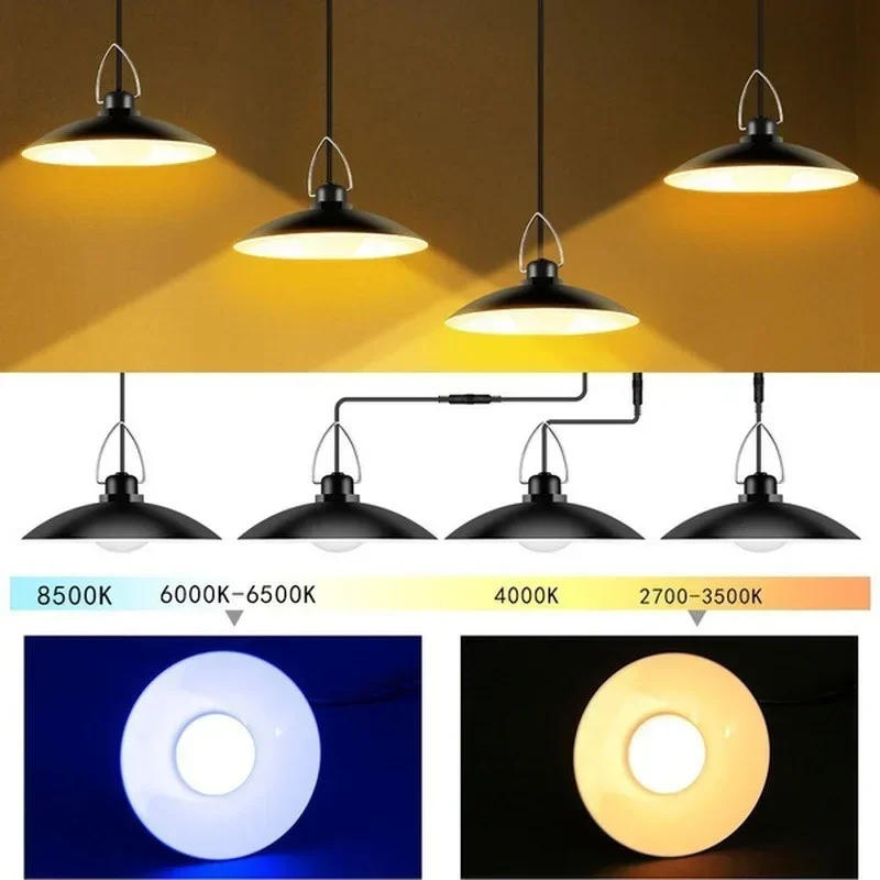 Description Picture 3 of itemSolar Pendant Light Outdoor Waterproof LED Lamp Double-head Chandelier Decorations with Remote Control for Indoor Shed Barn Room