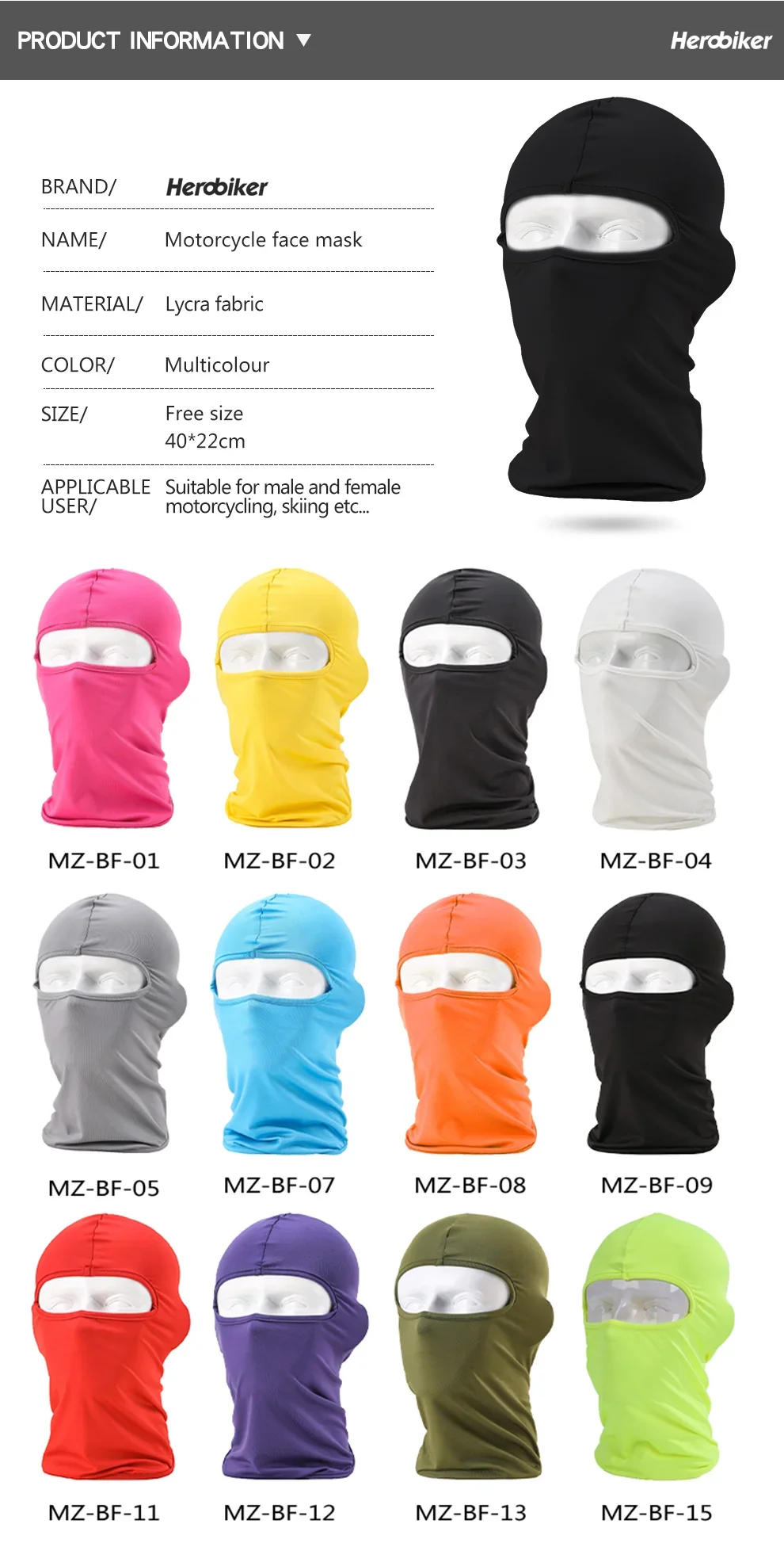 Description Picture 4 of itemTactical Balaclava Full Face Mask Hiking Cycling Camping Hunting Military Airsoft Cap Bike Head Cover Summer Men Women Ski Mask