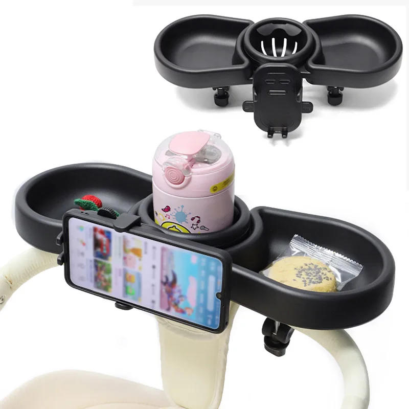 Description Picture 4 of itemMultifunctional Baby Stroller Snack Box Dinner Table Tray Storage Accessorie 3-in-1 Winding Fixing for Toddler Infant Cup Holder