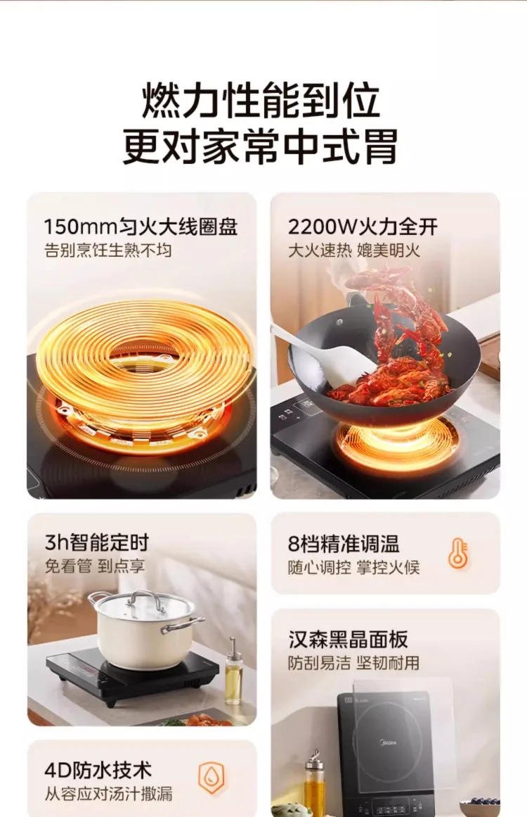 Description Picture 3 of item220V Midea Induction Cooker New Design Full Set Stove Fast Heating AF