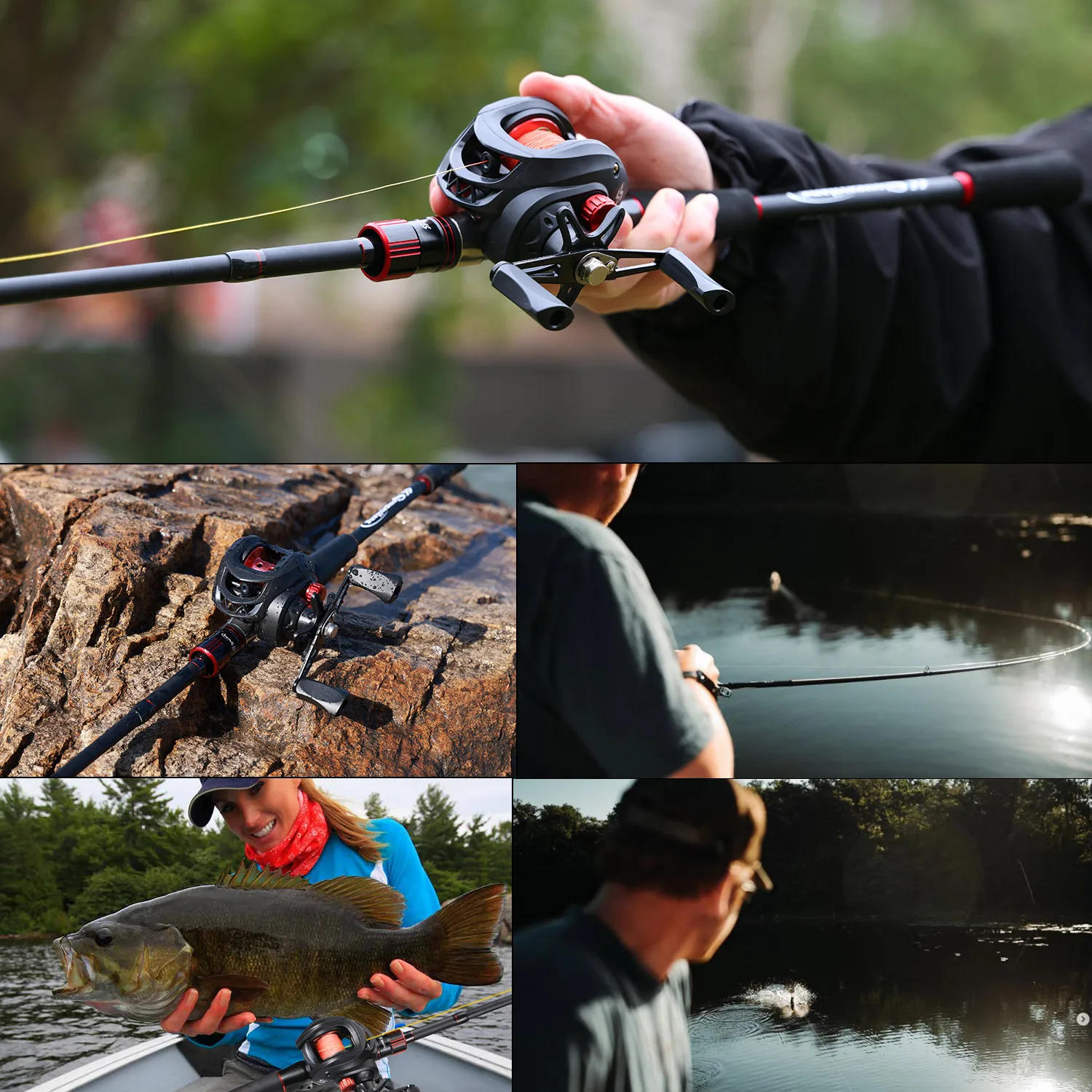 Description Picture 5 of itemSougayilang Fishing Rod Reel Combo 1.8~2.1m Carbon Fiber Casting Rod and 7.2:1 Gear Ratio Baitcasting Ree Max Drag 10kg for Bass