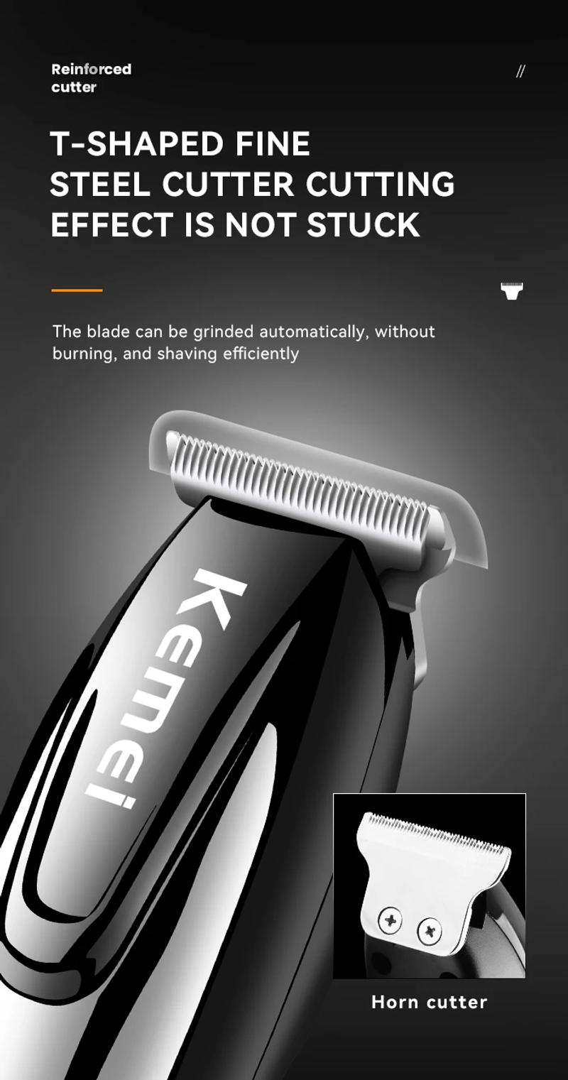 Description Picture 4 of itemKemei Rechargeable Hair Clipper Electric Hair Cutting Machine Professional Hair Barber Shop Beard Trimmer for Men Shaver Lighter