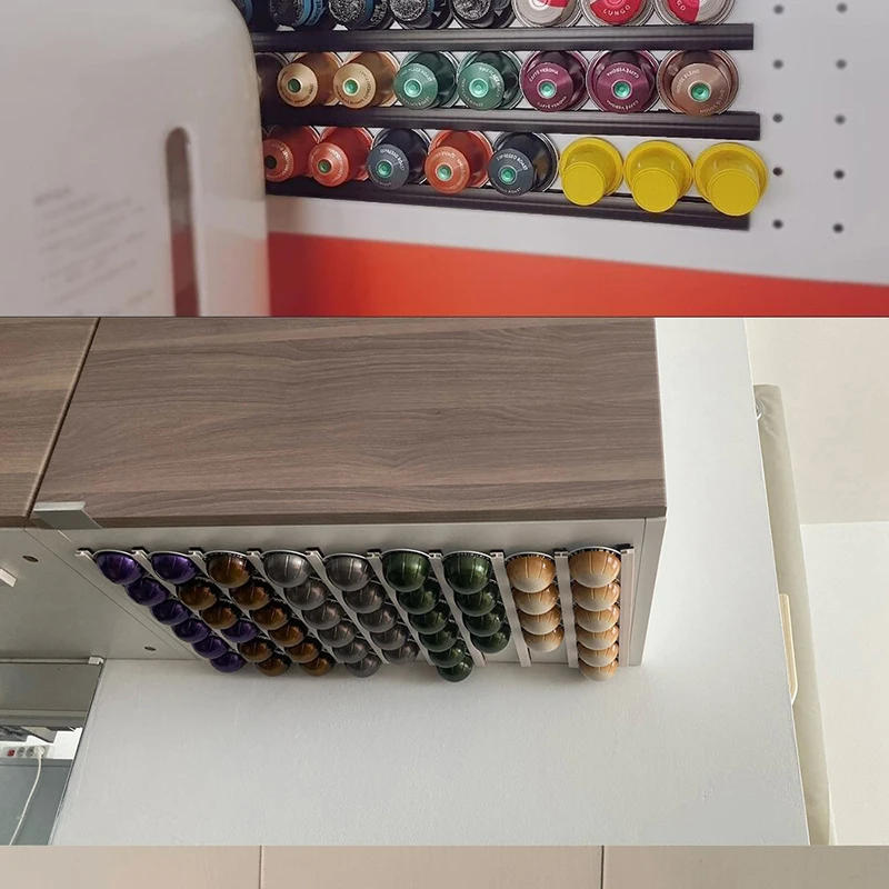 Description Picture 6 of itemCoffee Pod Capsule Holder 6 Pack Coffee Pod Counter Storage Strips Saving Space Compatible With K Cup Pods,Nespresso Pods