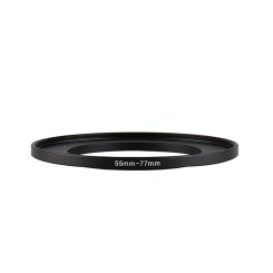 Aluminum Black Step Up Filter Ring 55mm-77mm 55-77 mm 55 to 77 Filter Adapter Lens Adapter for Canon Nikon Sony DSLR Camera Lens