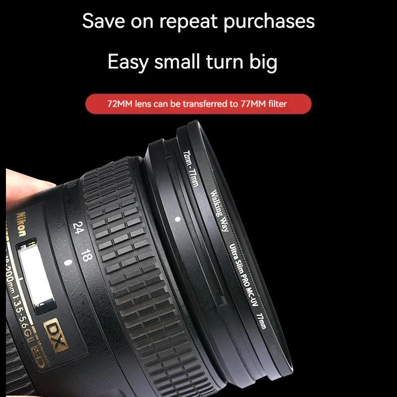 Description Picture 4 of item9pcs 18pcs Camera Lens Filter Step Up/Down Adapter Ring Set 37-82mm 82-37mm for All DSLR Camera Lens Mount Set Kit