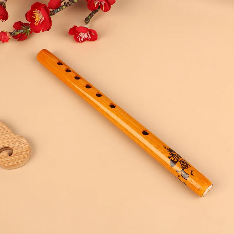 Description Picture 6 of item1Pc Chinese Traditional 6 Holes Bamboo Flute Vertical Clarinet Student Musical Instrument Wooden Color Flute For Beginner