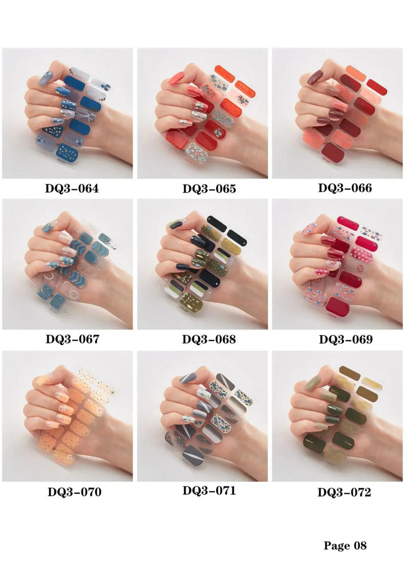 Description Picture 6 of itemSemi Cured Gel Nails Art Stickers Fashion Solid Color Manicure Decal UV LED Lamp Need Gel Nail Decals Nail Sticker Decoration