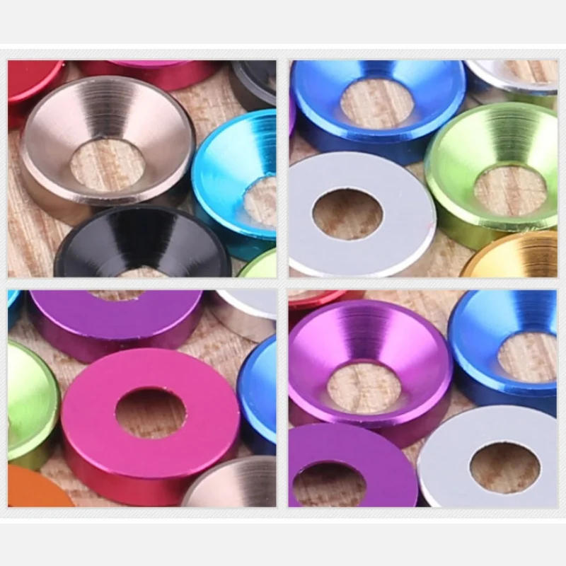 Description Picture 4 of itemAluminum washer M2M2.5 M3M4 M5M6M8 Aluminum Alloy Countersunk Head Washer Bolt Washers Gasket Anodized Flat Head Washer Colorful
