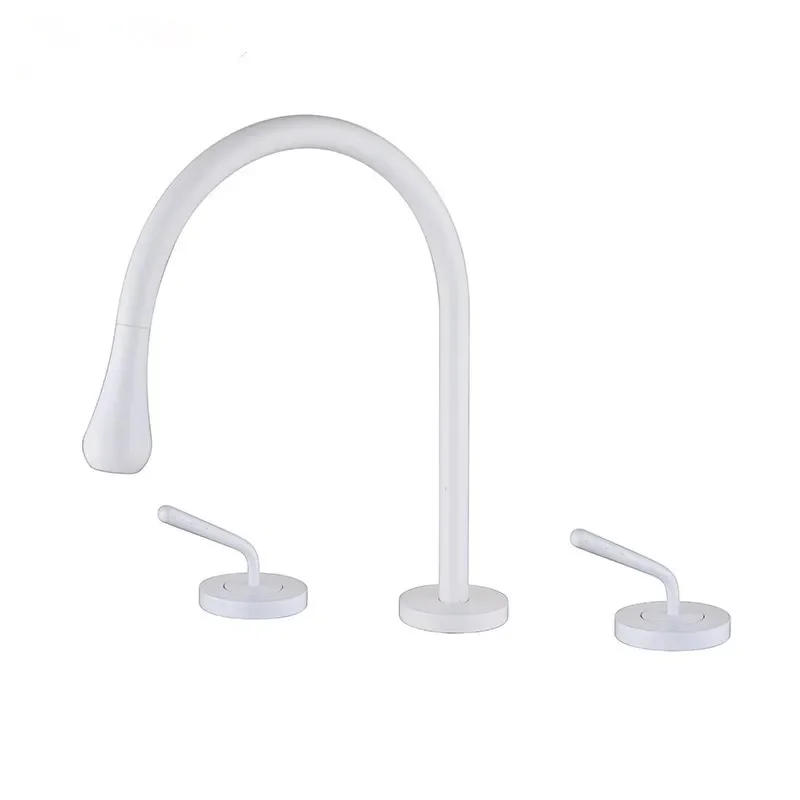 Description Picture 5 of itemBrushed Gold Bathroom Faucet Total Brass Black Widespread Basin   Sink Faucets Hot And Cold Waterfall Water Tap