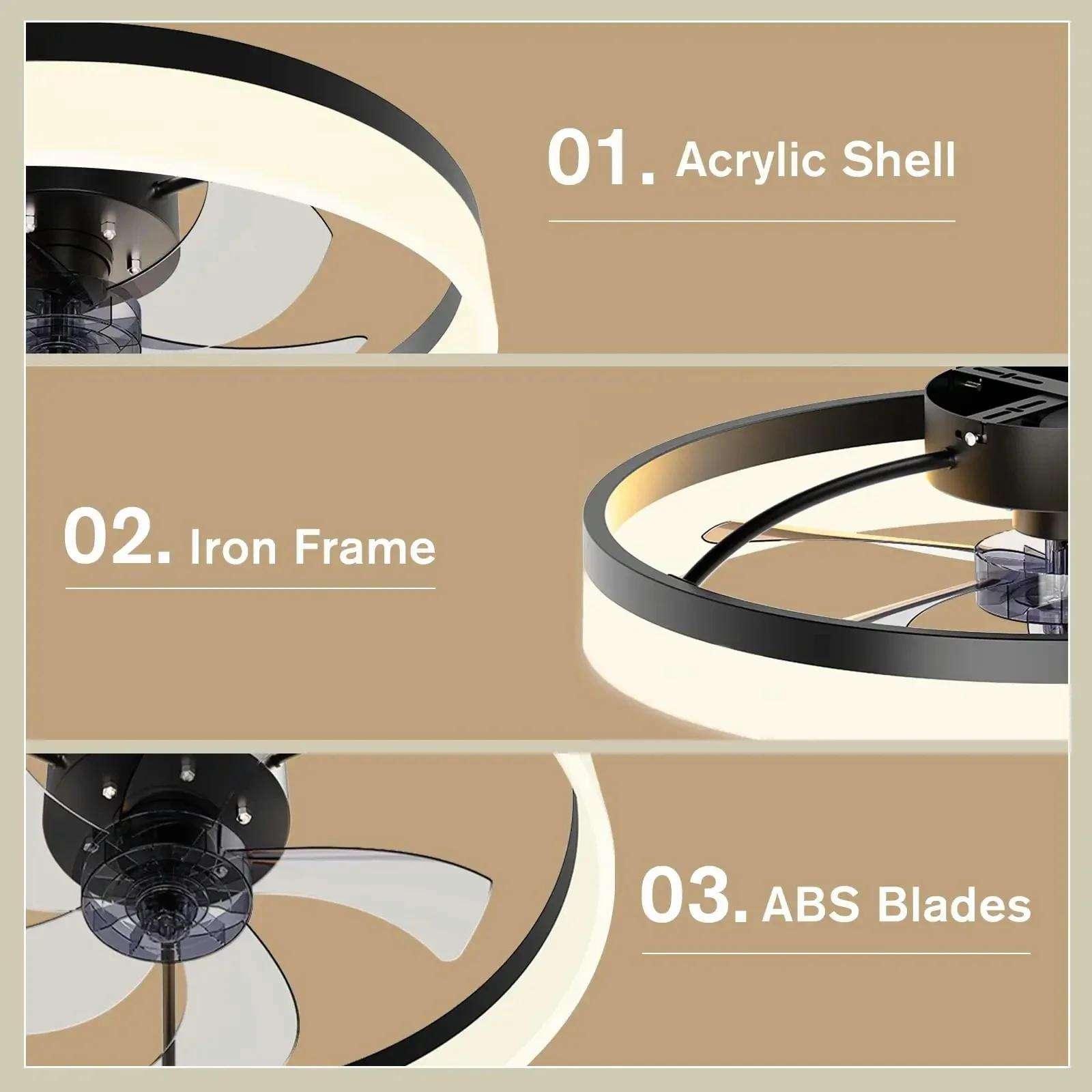Description Picture 6 of itemNordic Ceiling Fan Light Intelligent Remote Control 5 Blade Function Fan Ceiling Light For Bedroom Lobby Apartment Dining Room