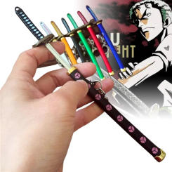 17cm Small Metal Roronoa Zoro Katana Steel One Piece Sword Ninja Knife Real Size Japanese Katana Samurai Sabre Kid Anime Toy