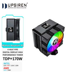 UPSIREN Walrus Assassin 90 Digital Display 4 Heatpipe CPU Cooler 92mm Cooling Fan Radiator Air Cooler For LGA1700/1200 AM4 AM5