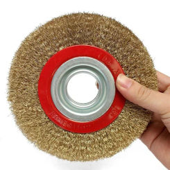 1pc Wire Brushes Polishing Wheel 125mm Round Brass Plated Stainless Steel Wire Brush Bench Grinder Tool Parts
