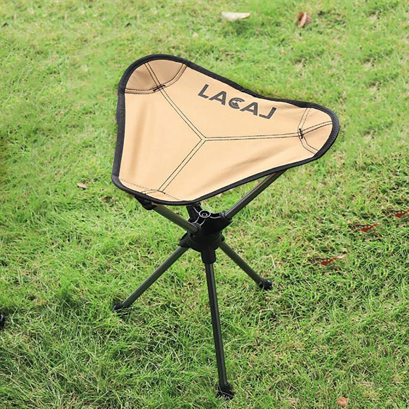 Description Picture 2 of itemFishing Camping Bench Portable Outdoor Leisure Folding Small Mazar Super Light AluminumAlloy Rotating Triangle Chair