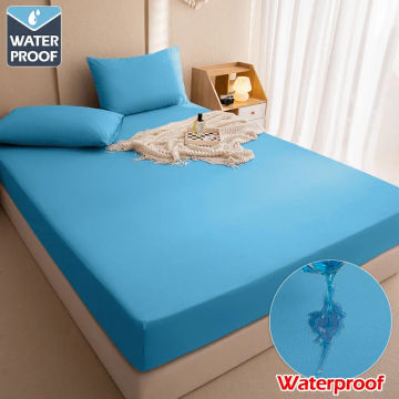 100% Waterproof Mattress Covers Protector Adjustable Non-slip Bed Fitted Sheet with Elastic Bands for Queen King 90/180/160x200
