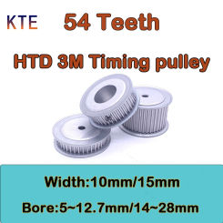 54Teeth  HTD 3M Timing Pulley Bore 5/6/8/10/12/12.7/14/15/16/17/18/19/20/22/24/25/28mm HTD3M Timing Pulley Belt Width 10mm/15mm