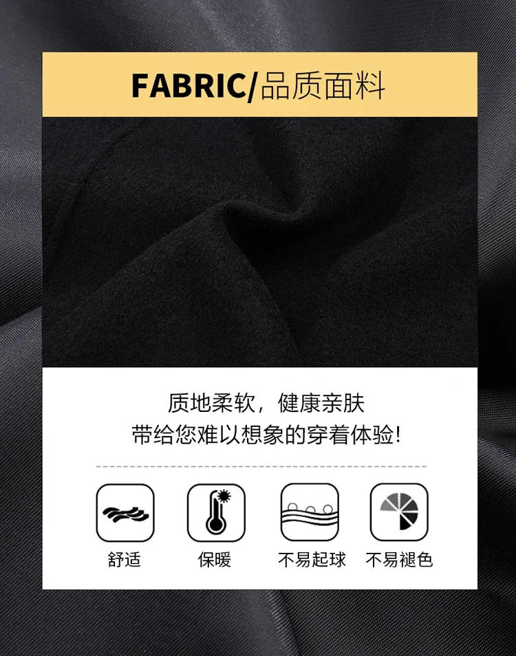 Description Picture 6 of itemHigh-quality Fashion Middle-aged and Elderly Woolen Coat 2021 New Men's Plus Fat Plus Size Dad with Thick Nizi Casual Jacket