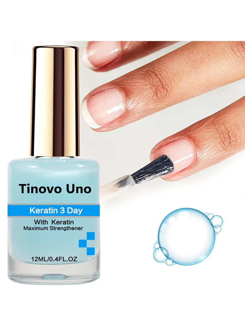 Description Picture 2 of itemTinovo Uno Keratin Nail Growth Light Blue 3 Day Maximum Strengthener for Damaged Nails 12ML Protein Nail Art Treatment Care Tool