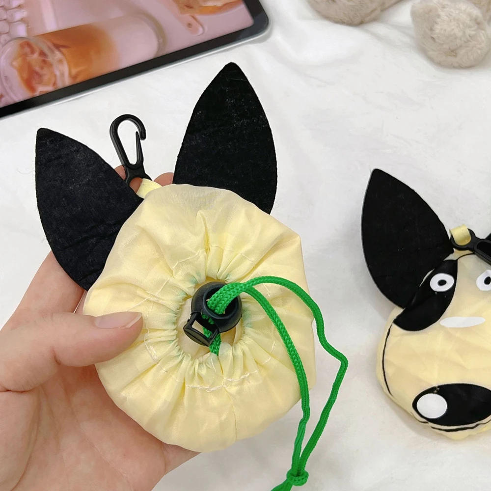 Description Picture 3 of itemFoldable Shopping Bag Reusable Travel Grocery Bag Eco-Friendly One Shoulder Handbag for Travel Cartoon Puppy Storage Tote Bag