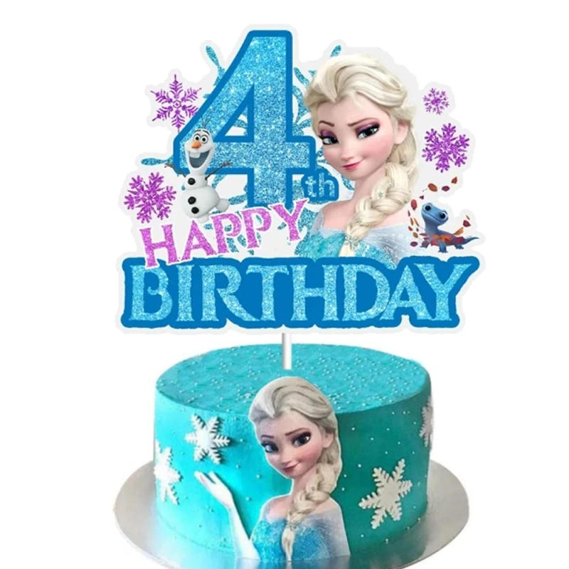 Description Picture 3 of itemDisney Frozen Birthday Decorations Frozen Anna Elsa Olaf Cake Toppers for Kid Baby Shower Wedding Party Supplies Cake Topper Kit