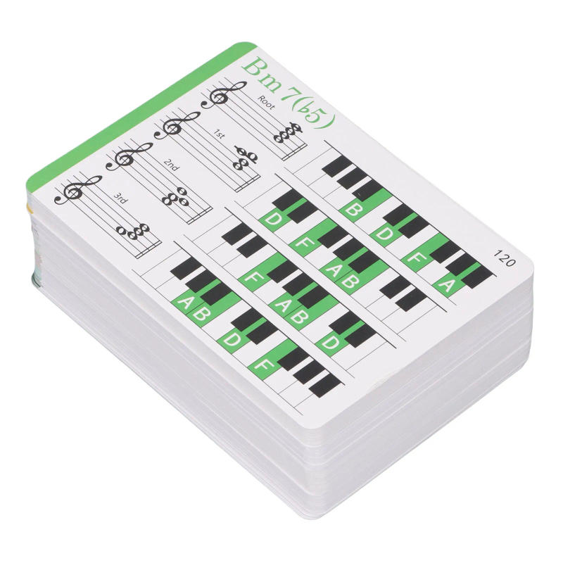 Description Picture 3 of itemMusic Flash Cards Colored Copper Plate Paper Piano Color Coded Flash Cards for Beginner Piano Chords Chart Piano Reference Cards
