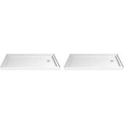 DreamLine SlimLine 30 in. D x 60 in. W x 2 3/4 in. H Right Drain Single Threshold Shower Base & SlimLine 32 in. D x 60 in. W