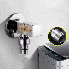 High Quailty Square Angle Valve Shut Off Water Stop Valve For Faucet and Toile Wall Mounted G1/2 Inlet and Outlet Chrome Plated