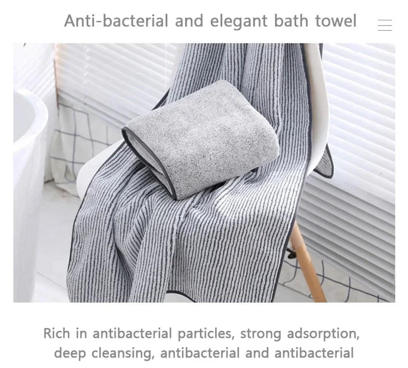 Description Picture 3 of item1PCS Thickened Bath Towels for The Body Microfiber Towel for Gym Sports Shower Robe for Spa Beath Home