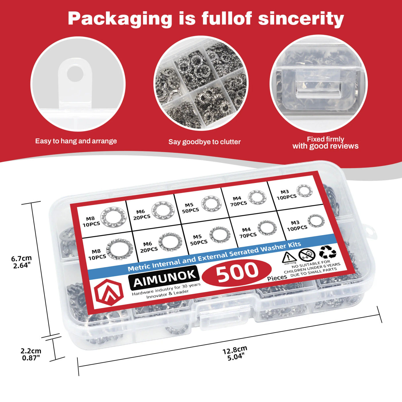 Description Picture 6 of item500pcs Metric Internal and External serrated Washer Kits M3 M4 M5 M6 M8 External Toothed Serrated Lock Washer Shakeproof Star Ga