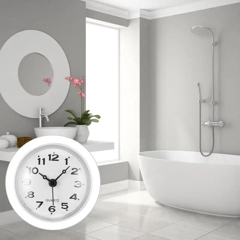 Description Picture 4 of itemSucker Clock Anti-fog Waterproof Wall Silent Bathroom Operated Hanging Outdoor