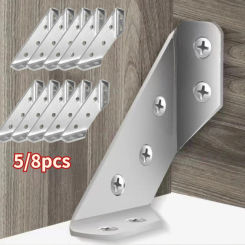 Universal Furniture Corner Connector Stainless Steel Corner Brace with Screws Heavy Duty Angle Shelf Brackets for Wood