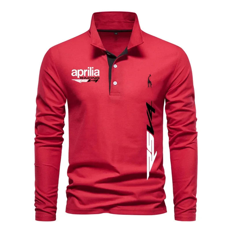 Description Picture 5 of item2023 Men's POLO shirt golf shirt Aprilia RSV4 print High-end men's lapel T-shirt for men Color matching long-sleeved men's shirt