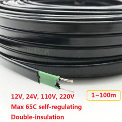 1 to 100m 12V 24V 110V 220V Water Pipe Anti-freeze Frost Protection Heating Cable For Roof Self Regulating Electric Heater Wire