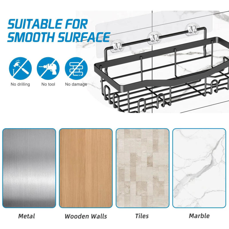 Description Picture 6 of item5Pack Bathroom Shelf Stainless Steel Storage Organizer Soap Rack Toothbrush Holder Bathroom Accessories No Drill Wall Shelf