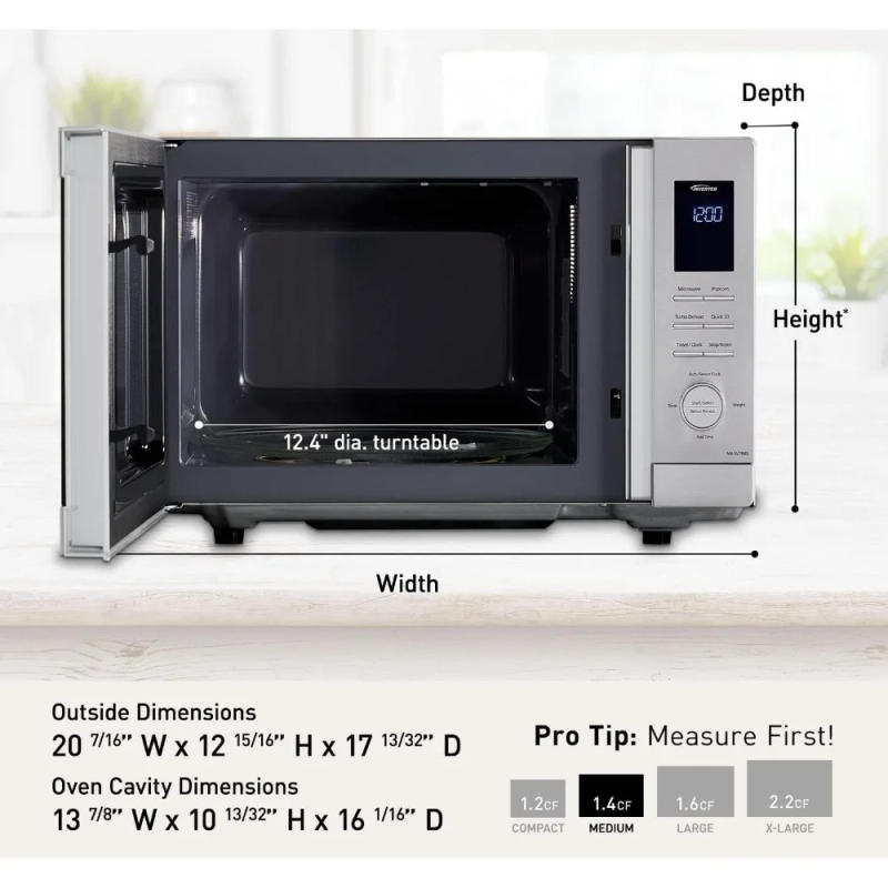 Description Picture 6 of item1.4 cu.ft Smart Inverter Works with Alexa Countertop Microwave Oven 1200Watt Power with Genius Sensor Cooking, Stainless Steel