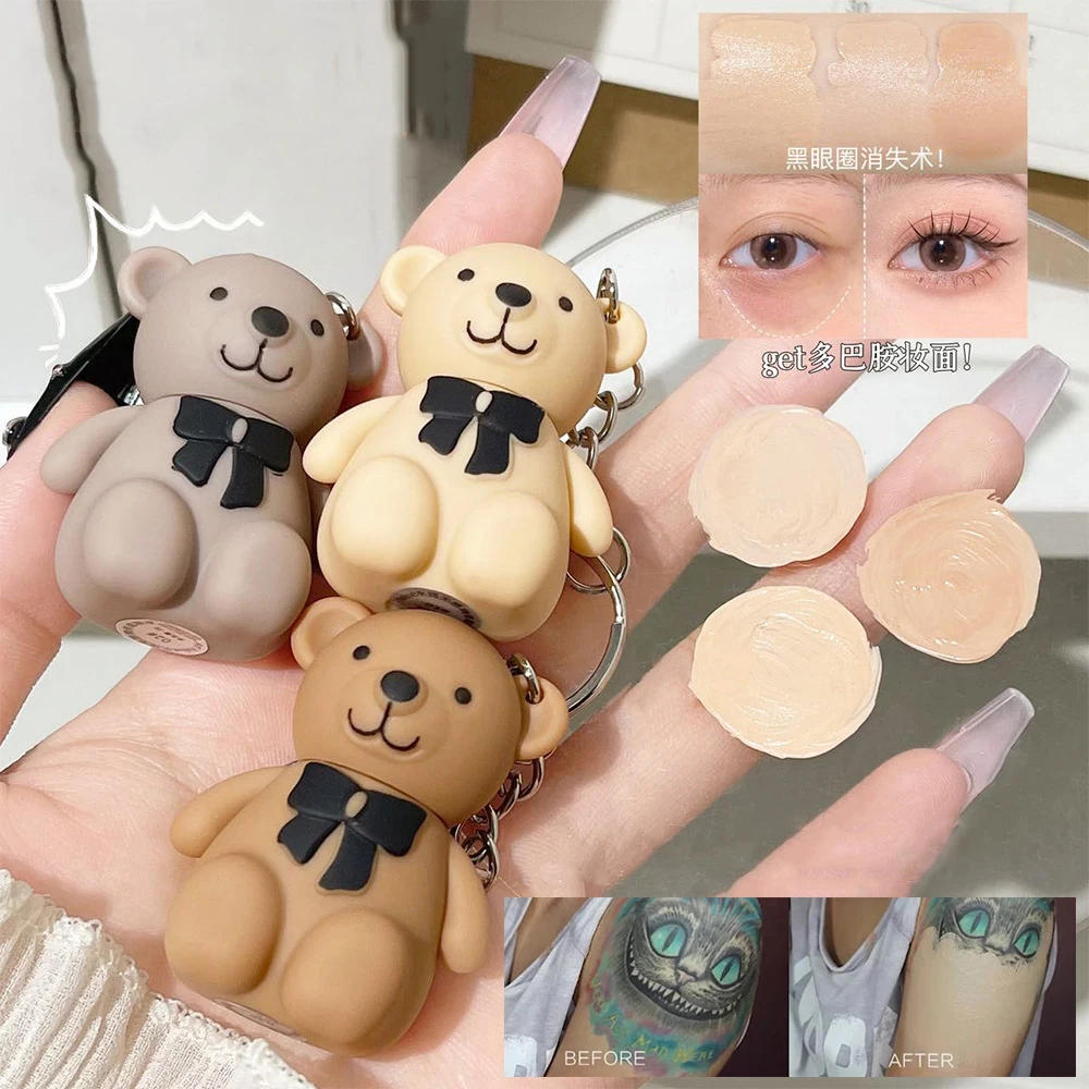 Description Picture 4 of itemSmall Bear Face Liquid Foundation Concealer Waterproof Full Coverage Concealer Covering Black Circles and Acne Marks Face Makeup