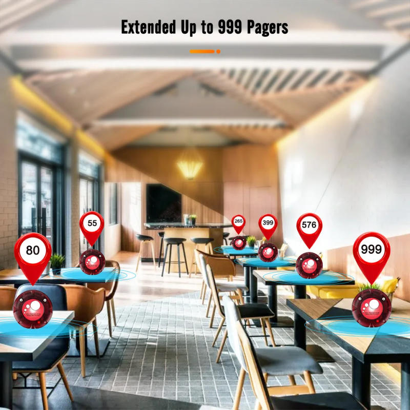 Description Picture 4 of itemRetekess TD158 Pagers For Restaurant Vibrator Coaster Buzzers Receiver Calling System Waterproof Keyboard Food Truck Bar Cafe