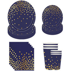 Blue gold Theme encanto Birthday bachelorette party  Party Disposable Tableware Paper Napkins Cups Plates wedding decoraton