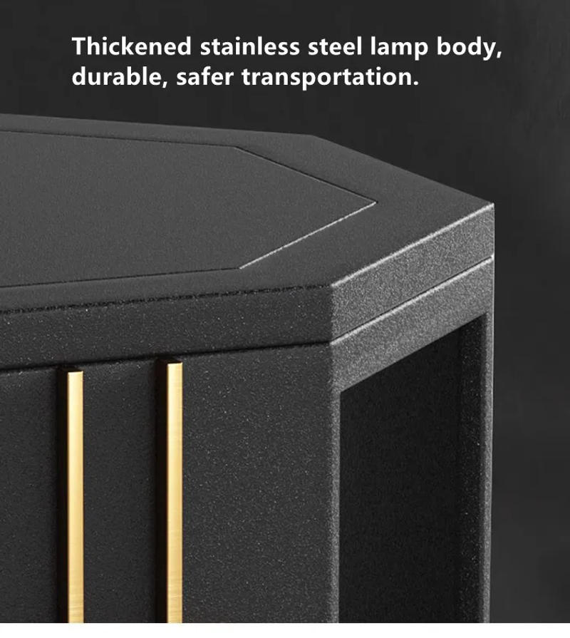 Description Picture 4 of itemModern Stainless steel LED Lawn Lamp Waterproof AC110V 220V Hexagonal Steet Pillar Light For Outdoor Chapiter Fence Lighting