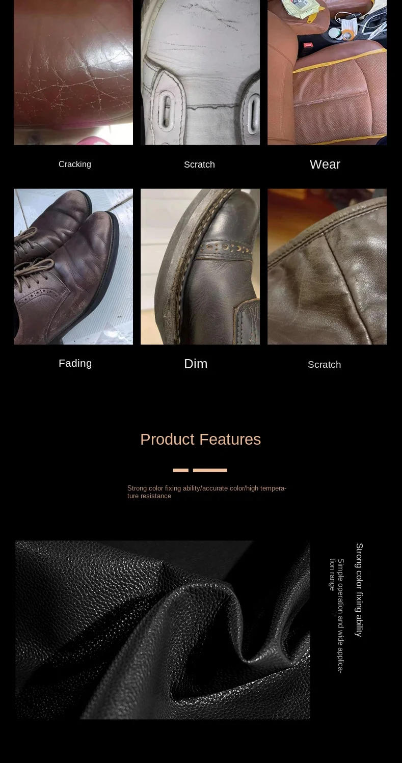 Description Picture 3 of itemWhite Leather Coloring Paint Cream 50ml for Sofa Bag Car Seat Clothe Shoe Leather Dye Repair Restore Recover Tools Wholesale