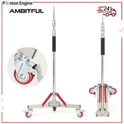 AMBITFUL Heavy Duty Stainless Steel 300CM Light Stand +Wheel Load Bearing 20KG for Flash for high-intensity photography work