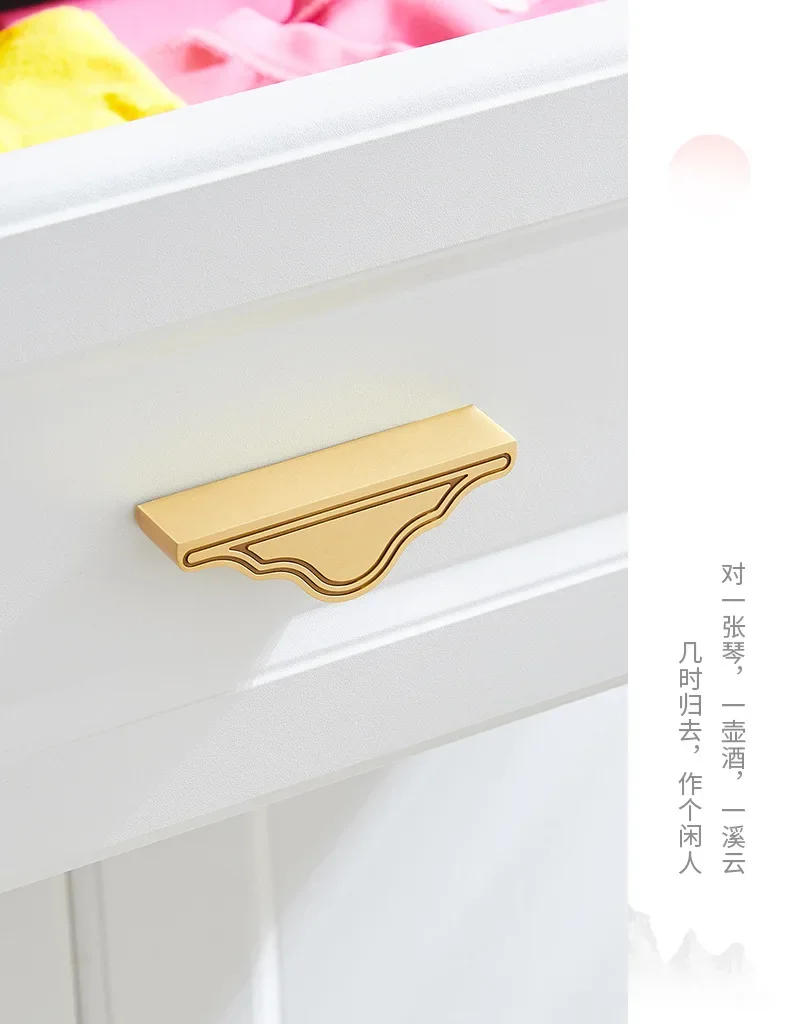 Description Picture 5 of itemNew Chinese Solid Brass Gold Drawer Pulls Kitchen Cabinet Handles Cupboard Wardrobe Knobs and Handles Furniture Decor Hardware
