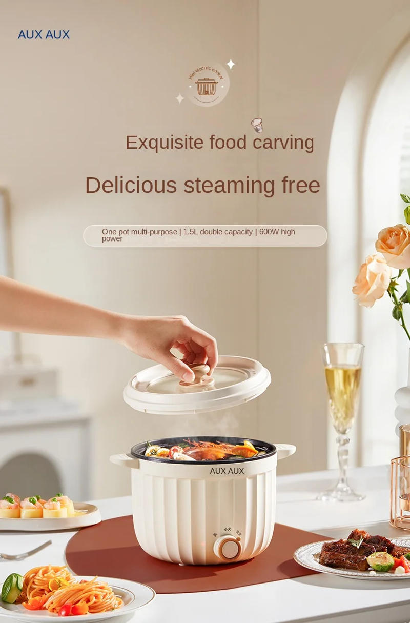 Description Picture 2 of item220V 1500ML Electric Rice Cooker Non-stick Multi Cooker Home Mini Electric Hot Pot Food Cooking Pot Machine 600W