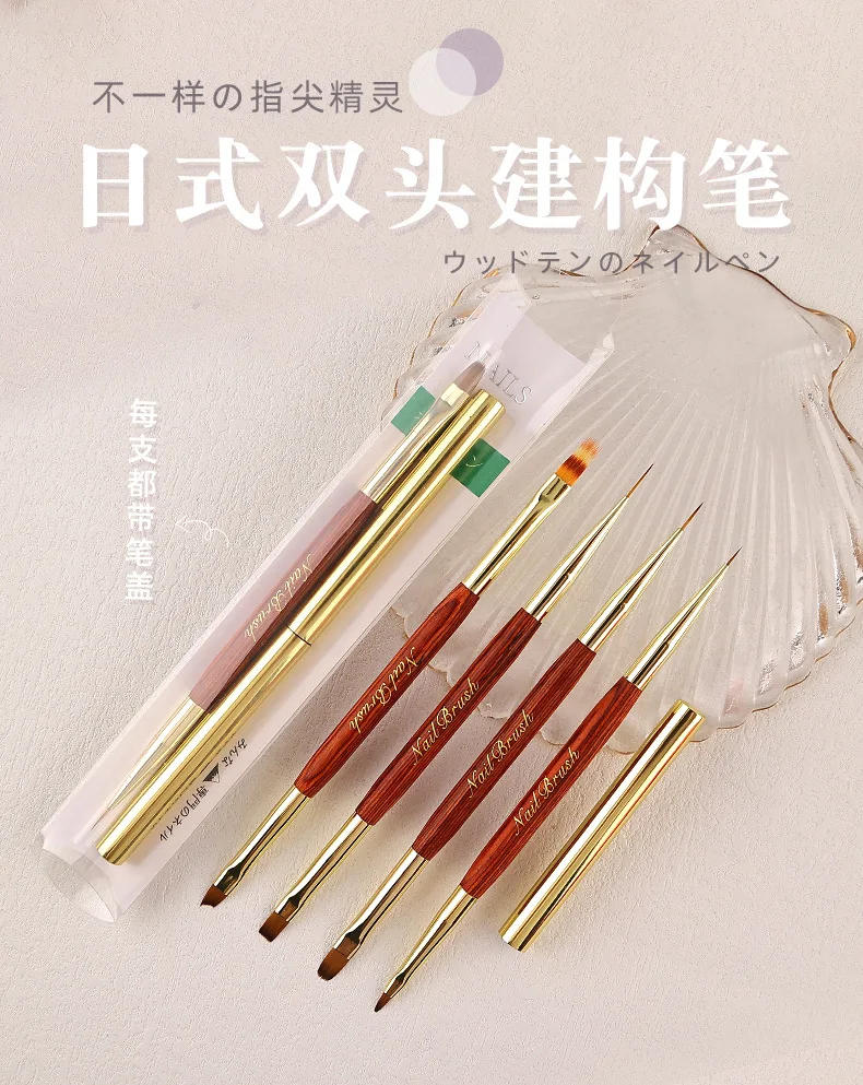 Description Picture 2 of itemDual-ended Acrylic Nail Brush Nail Art Brushes Gel Polish Liner Flower Painting Drawing Manicure Tools Nail Brushes
