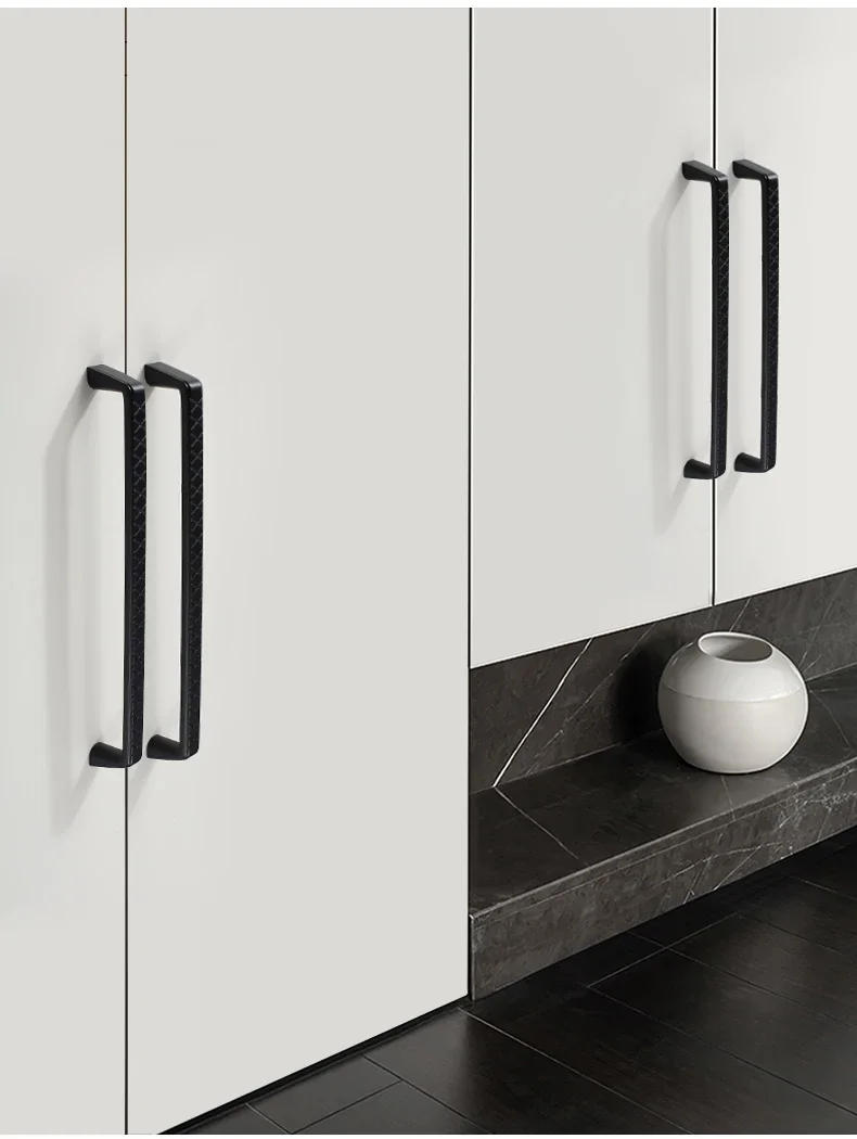 Description Picture 5 of itemModern Simple Cabinet Door Handle Kitchen Dresser Drawer Knobs Gray Chrome Black Drawer Pulls Wardrobe Furniture Handle Hardware