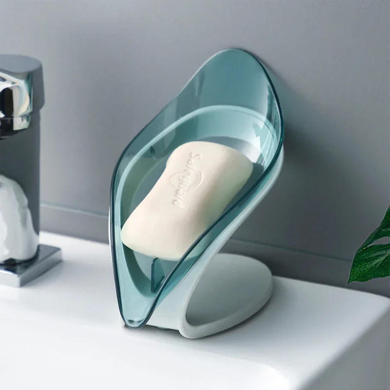Description Picture 6 of itemBathroom Soap Holder Leaf Shape Soap Box Kitchen Dish Storage Box Non-slip Drain Soap Storage Case Bathroom Accessories