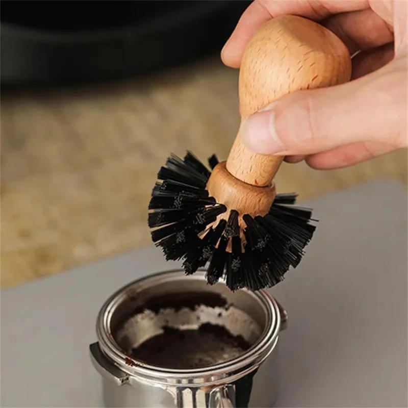 Description Picture 6 of itemProtable Coffee Tamper Cleaning Brush Espresso Grinder Machine Hair Wood Dusting Cleaners 51/54/58mm Barista Kitchen Tools