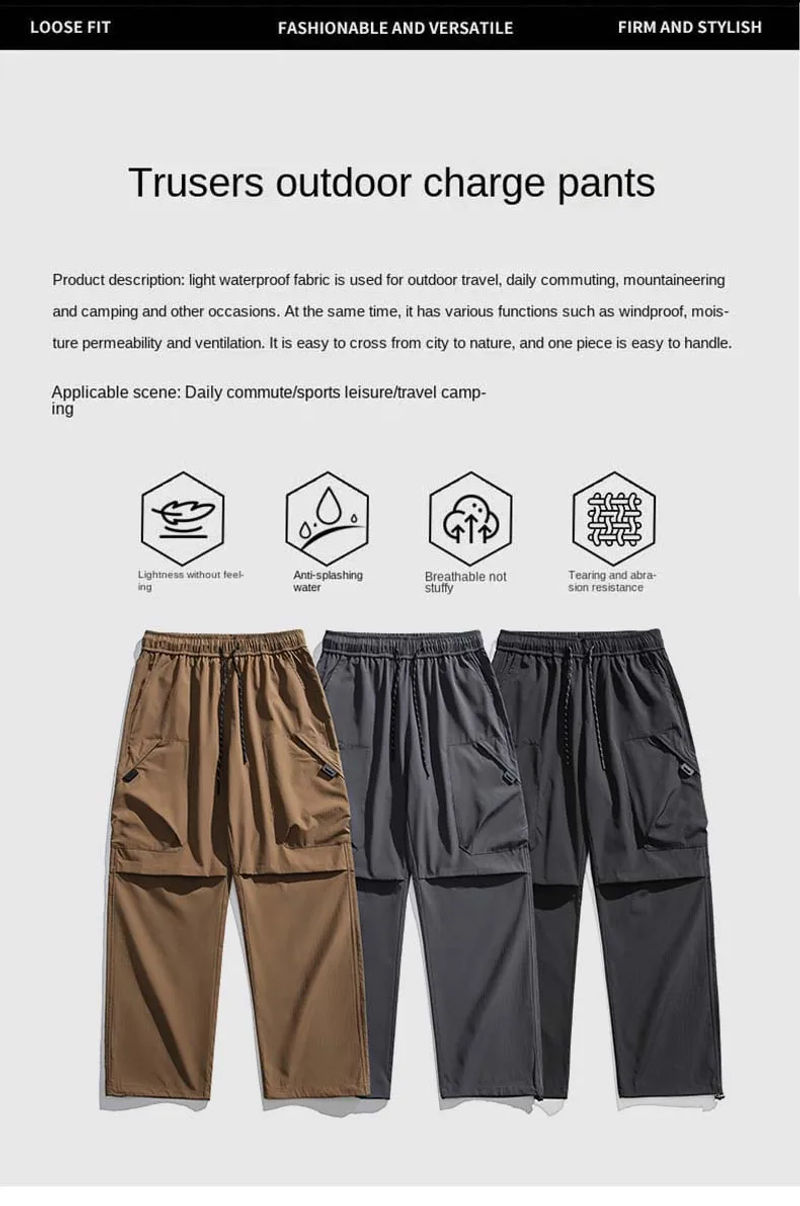 Description Picture 3 of itemMen's Climbing Trousers Windproof Rainproof Cycling Pants  Hiking Trip Cargo Pants Outdoor Camping Running Sport Men Trouses