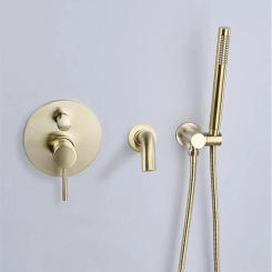 Brushed Gold Bathroom Bathtub Mixer Set Hot and Cold Rose Gold Bath Shower Faucets Wall Mounted Set