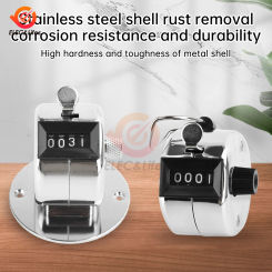 Handheld 4 Digital Tally Counter Mechanical Manual Palm Clicker Number Count Assorted Tally Counter Number Count Optional Base